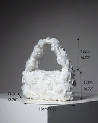 White Rose Pattern  Elegant Handbag