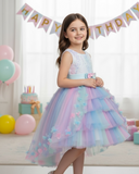 Girls Rainbow Tulle Princess Dress
