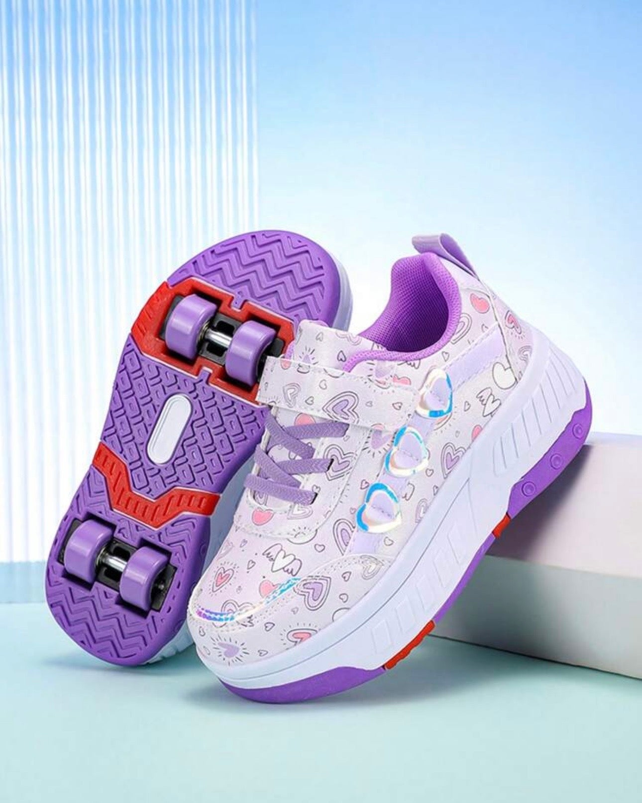 Girls’ Multicolour Convertible 4-Wheel Roller Skate Shoes