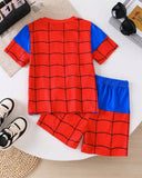Simple Spiderman Costume Short Sleeve T-Shirt And Shorts Set