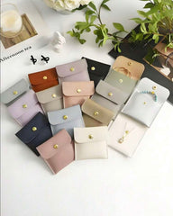 5pc Faux Leather Jewelry Pouches in Multiple Colours