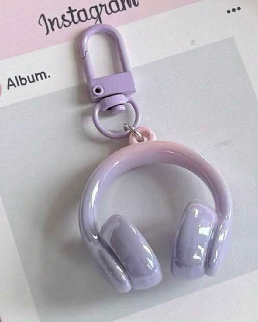 3D Headphone Keychain Bag Charm (10 Colours)