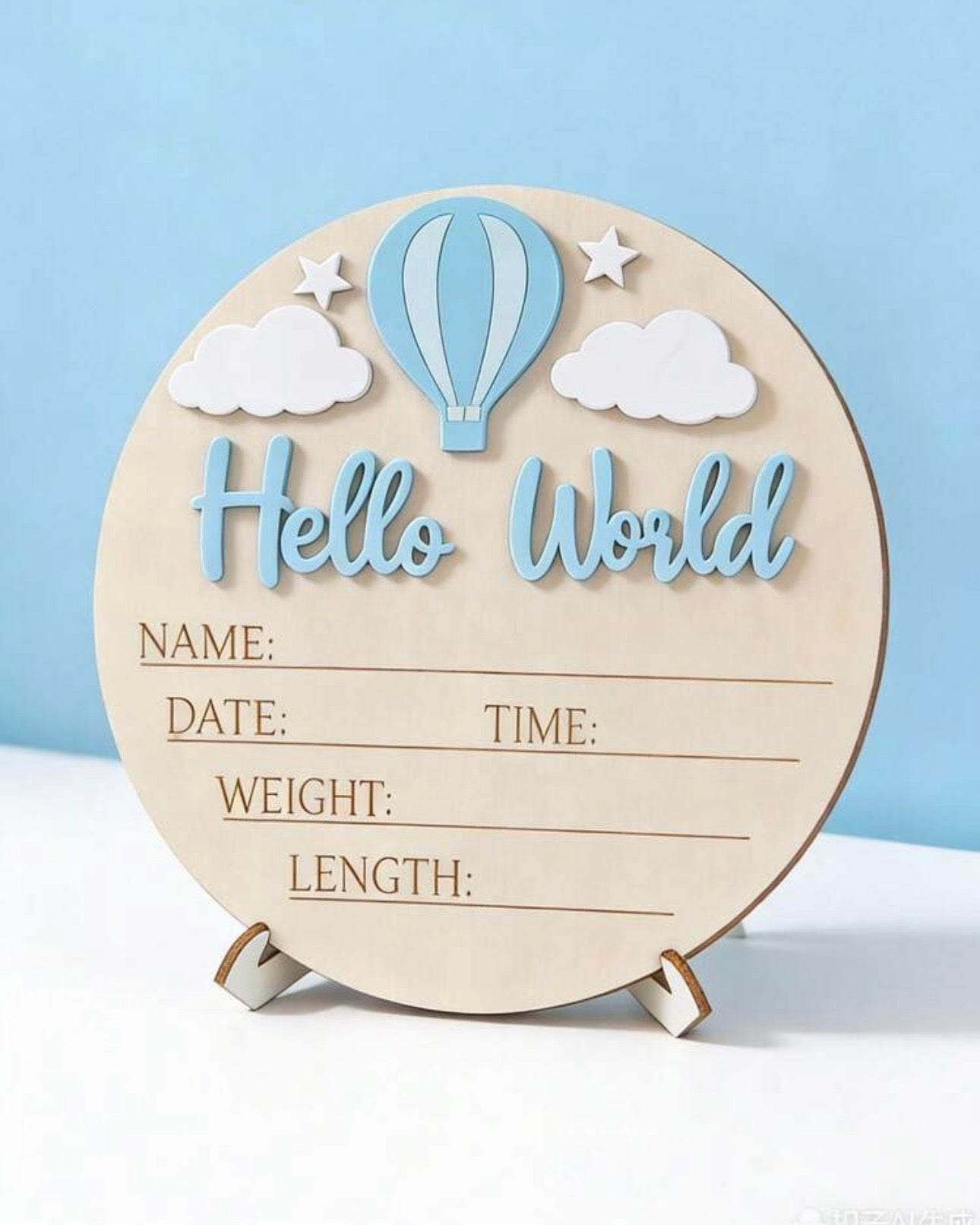 Baby Boy Birth Announcement Wooden Plaque