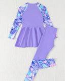 Tween Girls Purple Long Sleeve Swim Top and Pants