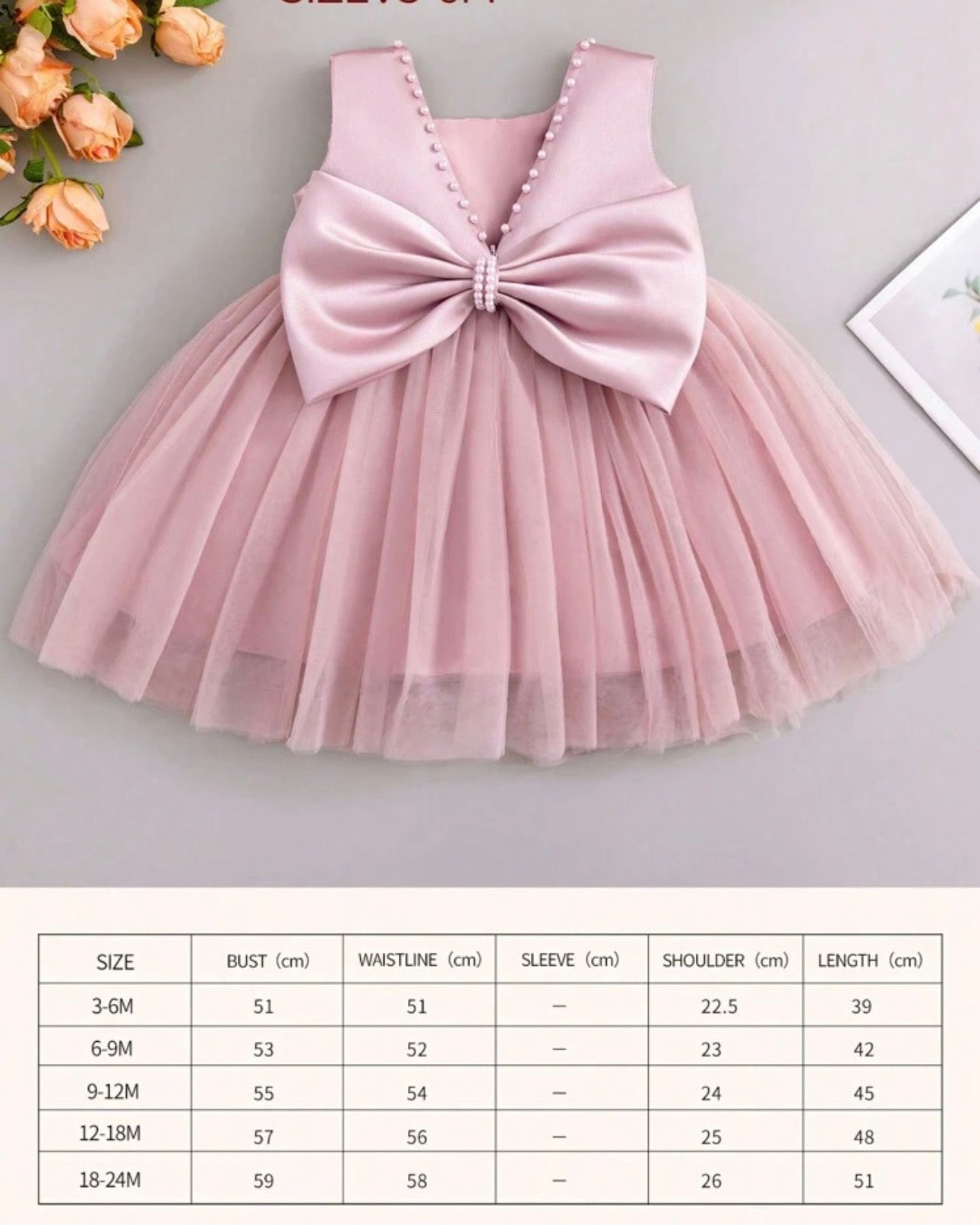 Baby Girls Big Bow Decor Mesh Patchwork Sleeveless Dress (9 Colours)