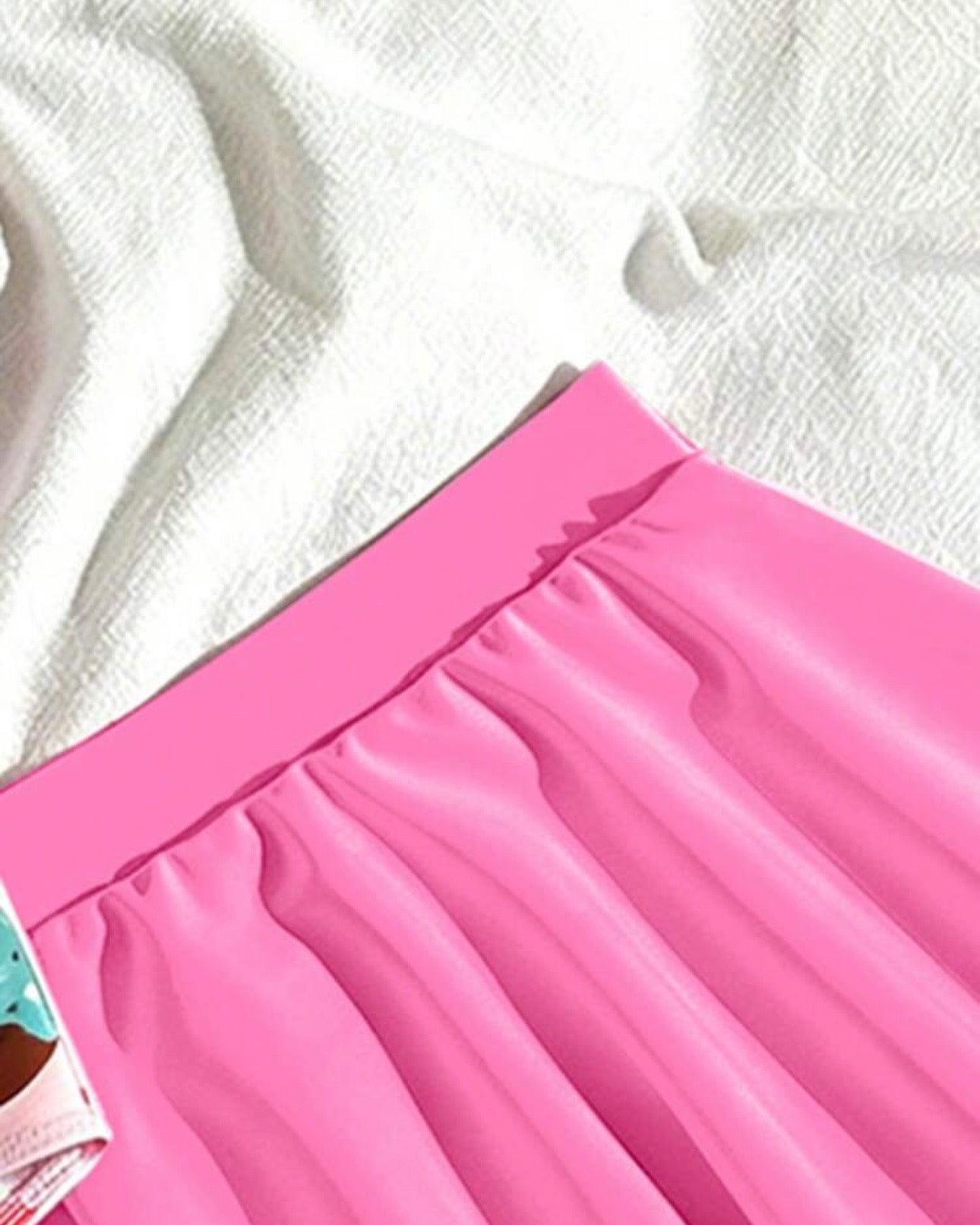 Girls Donuts Print One-Piece Swimsuit With Pink Skirt
