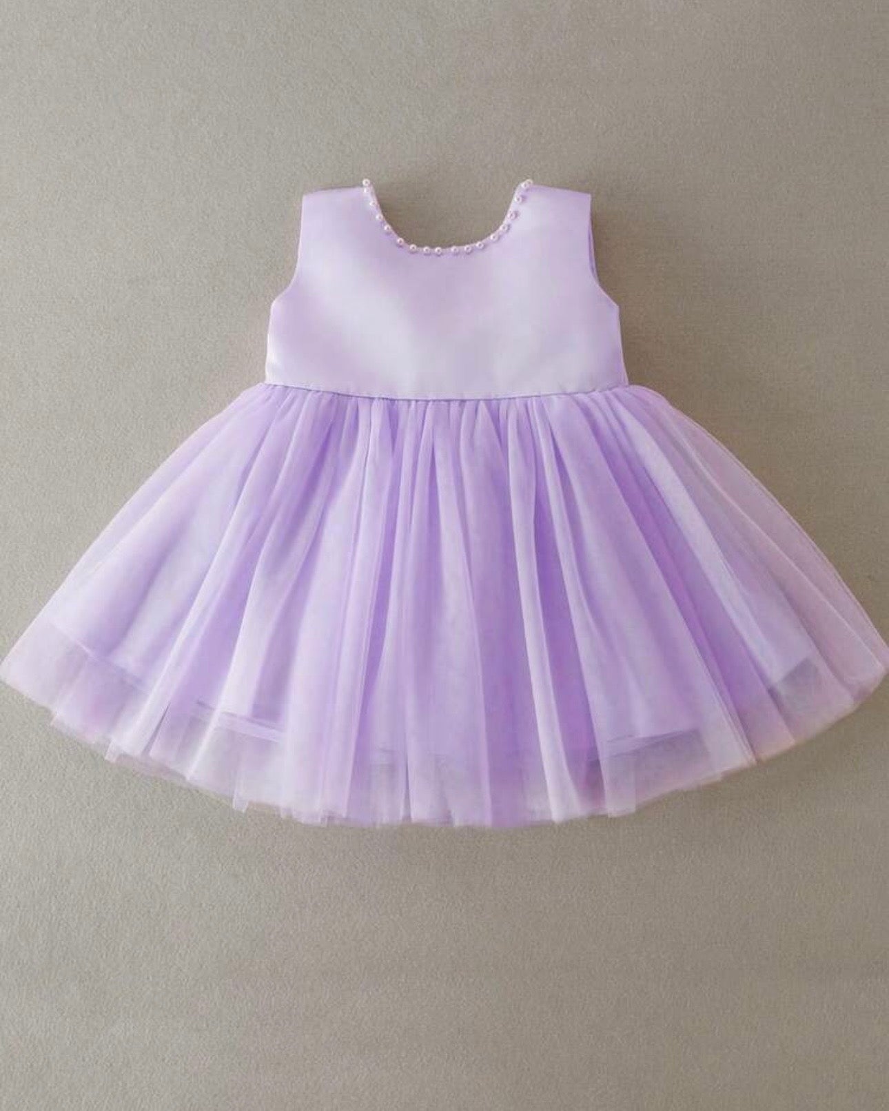 Baby Girls Big Bow Decor Mesh Patchwork Sleeveless Dress (9 Colours)