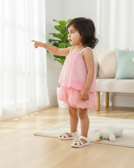 Baby Girl Korean Style 2pcs Outfit – Sling Top & Shorts Summer Set