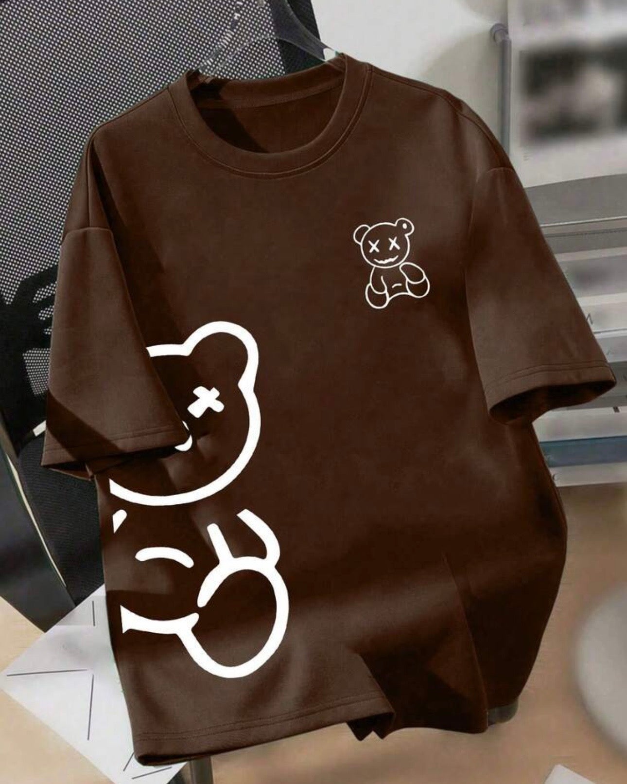 Boys Brown  Cartoon Bear T-Shirt