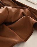 Girls Apricot Fleece Sweatshirt And Brown Skirt Set