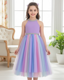 Tween Girls’ Ombre Mesh Splice Halter Neck Princess Dress