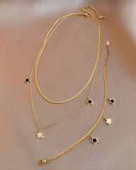 Double-Layered Star Shaped Bracelet & Necklace