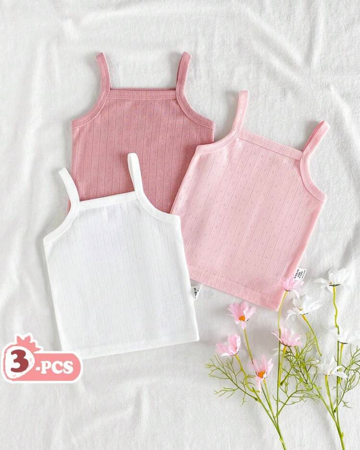 3-Piece Baby Girls Camisole Vests Set