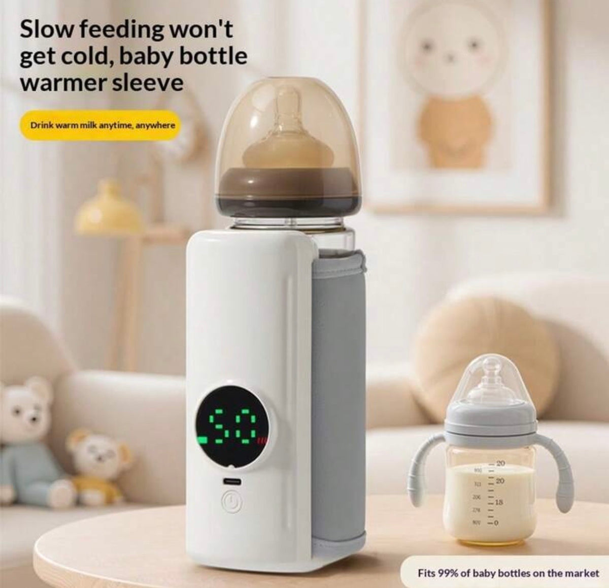 Portable USB Powered Milk Bottle Warmer With Insulation Cover