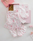 Newborn 4pc White & Pink Floral Starter Set