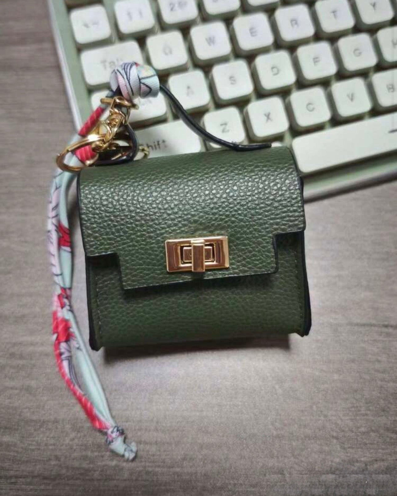 Mini Square Leather Bag Charm in 12 Colours– Keychain Purse