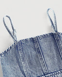 Girls’ Blue Denim Romper – Casual Boho Summer One-Piece Outfit