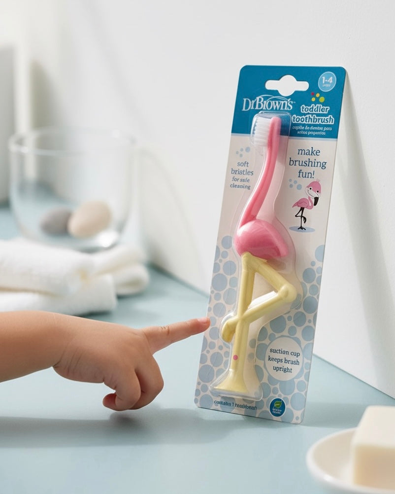 Dr. Brown’s Toddler Toothbrush with Suction Base (Soft Bristles)