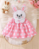 Baby Girl 1pc Polka Dot & Cat Dress