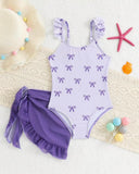 Baby Girls’ Bow Print One-Piece Swimsuit