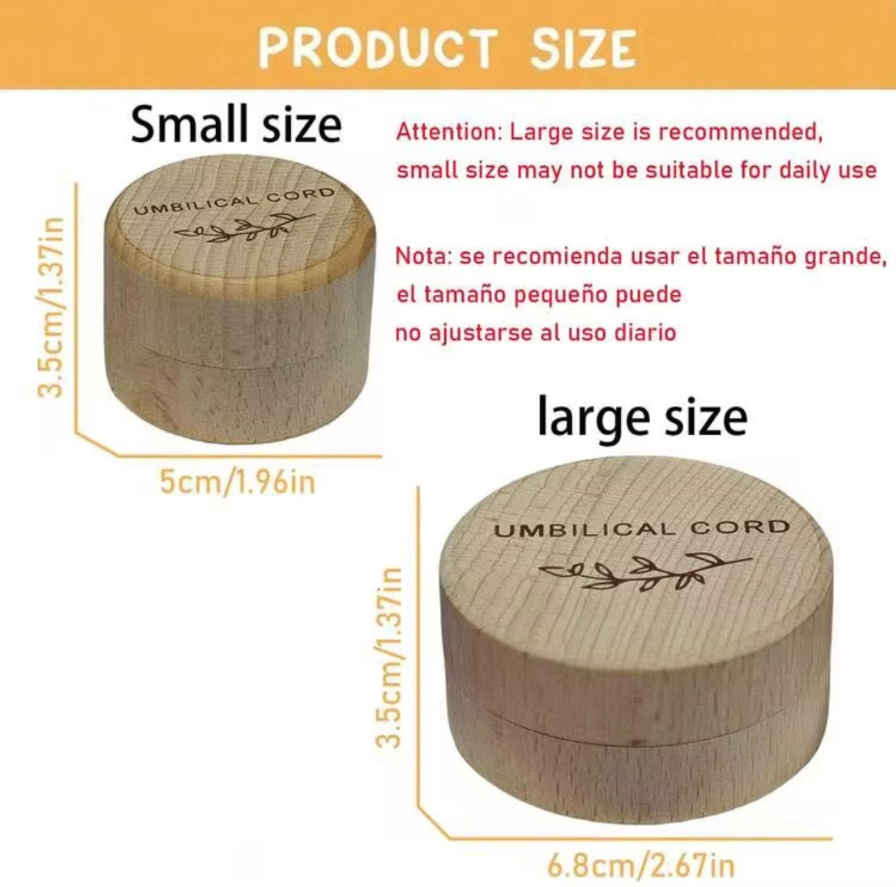 Wooden Baby Umbilical Cord Keepsake Box