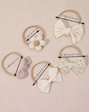 5pcs/Set Beige Baby Girl Flower & Bow Decor Headbands