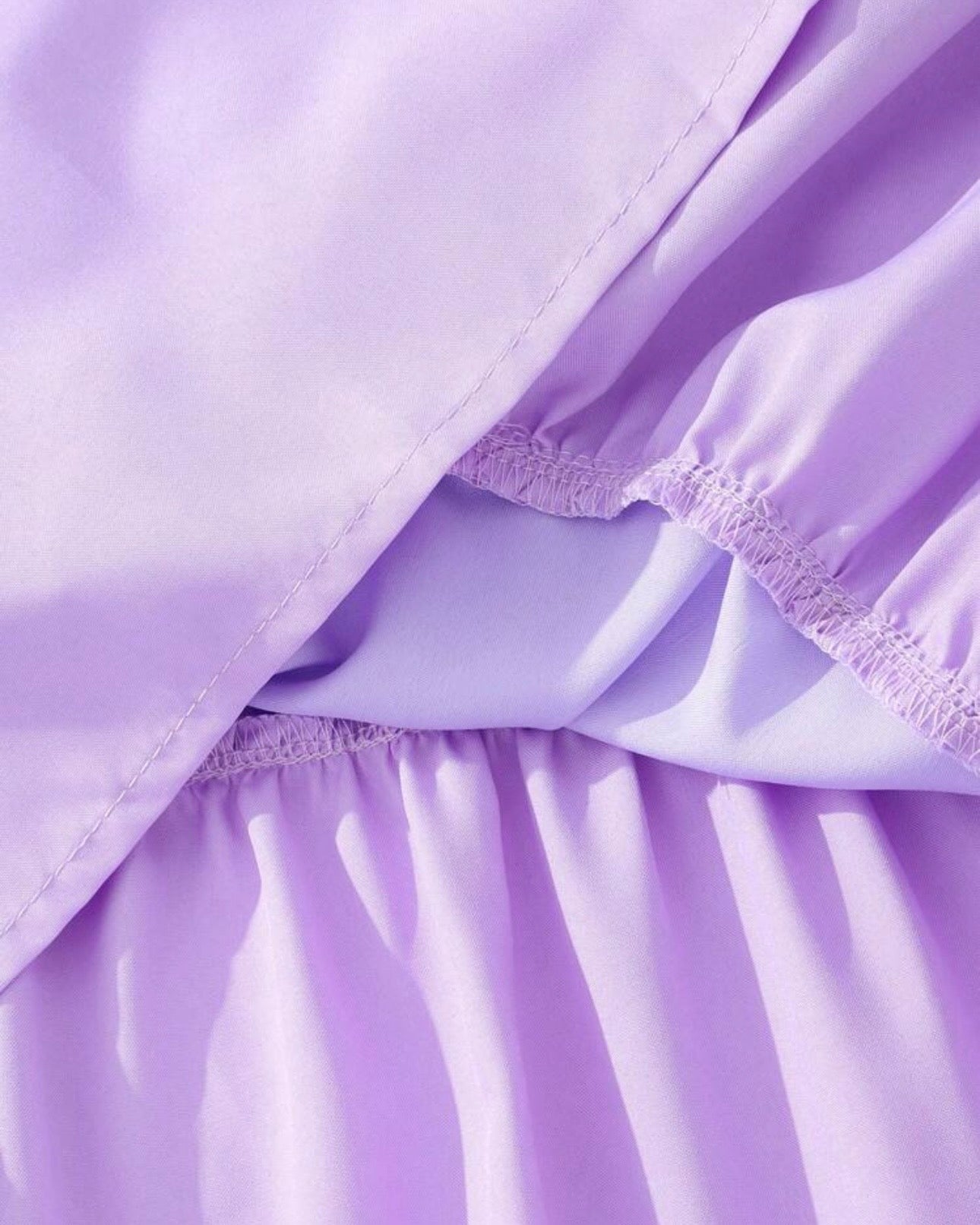 Tween Girl Purple Colorblock Shoulder Ruffle Hem Cami Dress