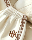 Boys Beige Crew Neck Long Sleeve Sweatshirt & Sweatpants