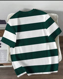 Men's Casual Colorblock Striped Short Sleeve T-Shirt, Summer