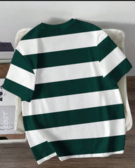 Men's Casual Colorblock Striped Short Sleeve T-Shirt, Summer