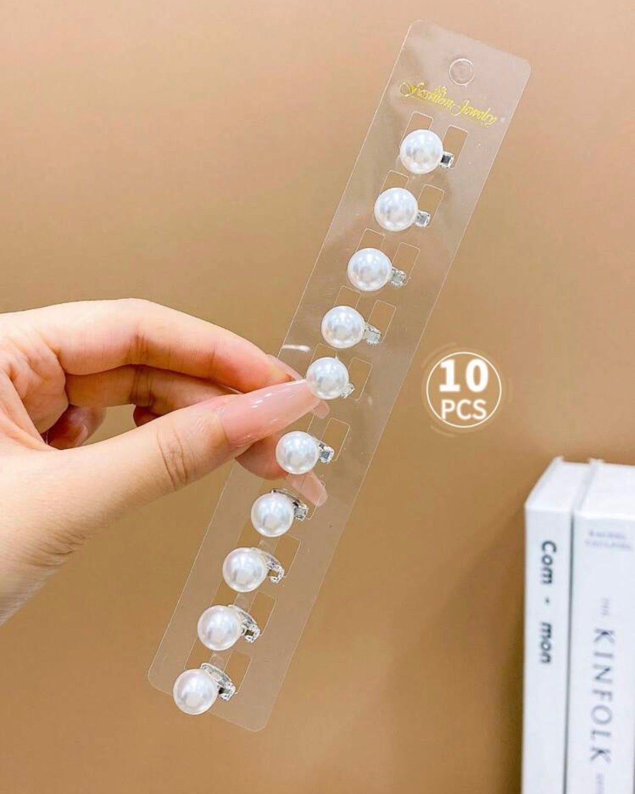 10/20 pcs Faux pearl beaded hair clips