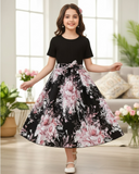 Sweet Black & Pink Floral Patchwork Dress – Summer Ready