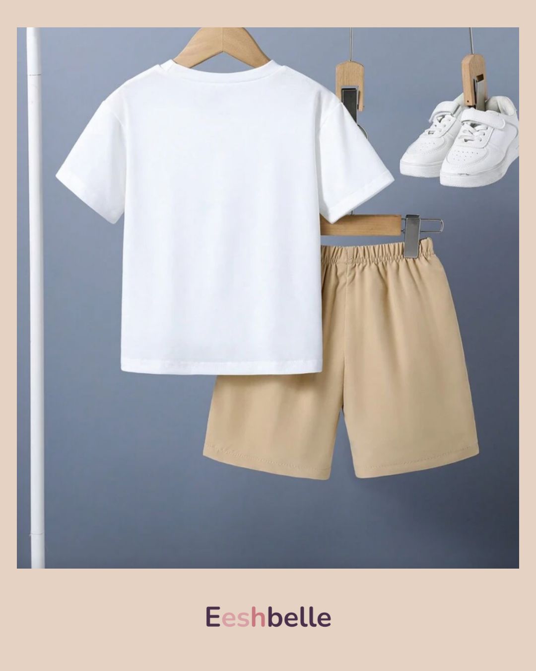 Boy Letter Print Short Sleeve T-Shirt & Shorts Summer Outfit Set