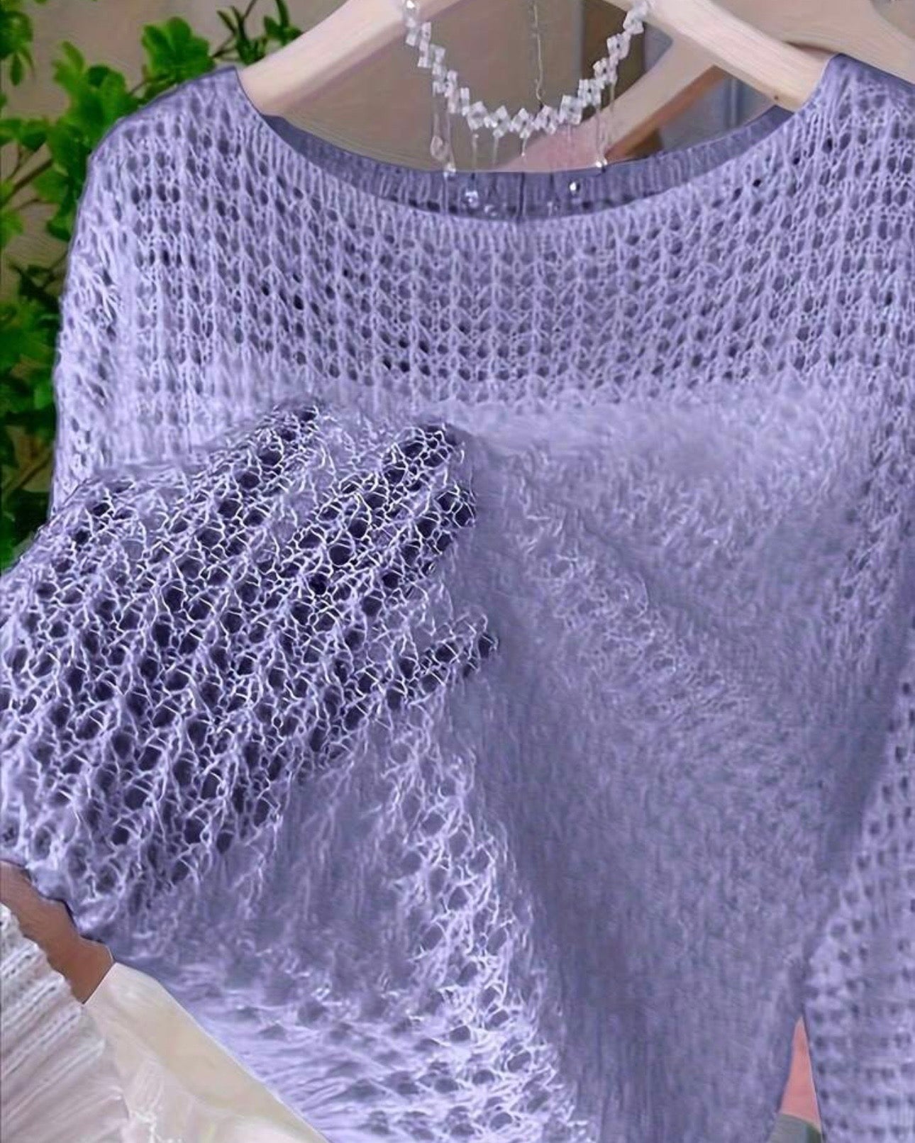 Casual Loose Solid Color Hollow Out Slouchy Semi-Sheer Thin Knit Top (6 Colours)