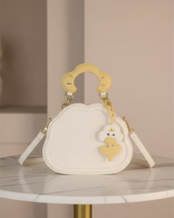 Girls White Cloud Shaped Bag With Bag Charm