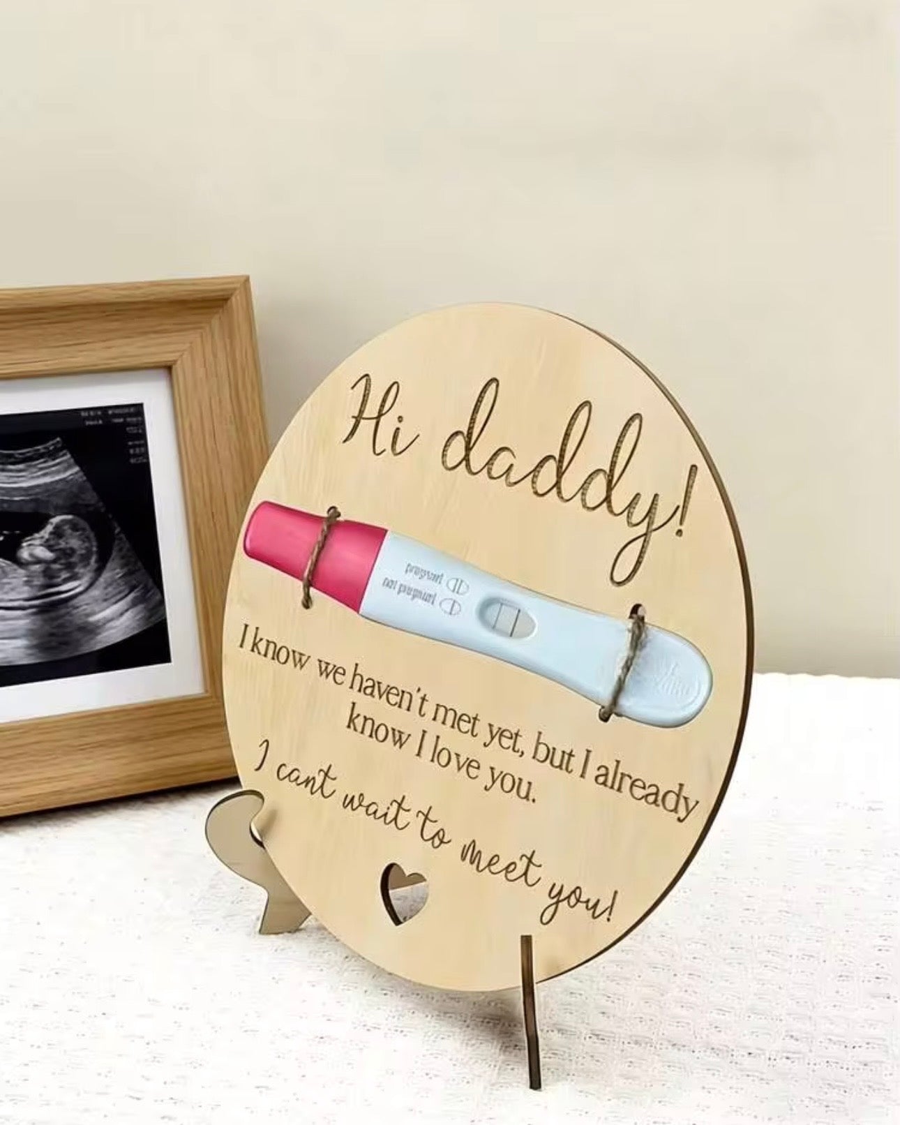 Pregnancy Announcement Creative Display Wooden Board