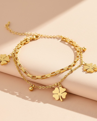 Dual Layer Fine Belle Clovers Bracelet