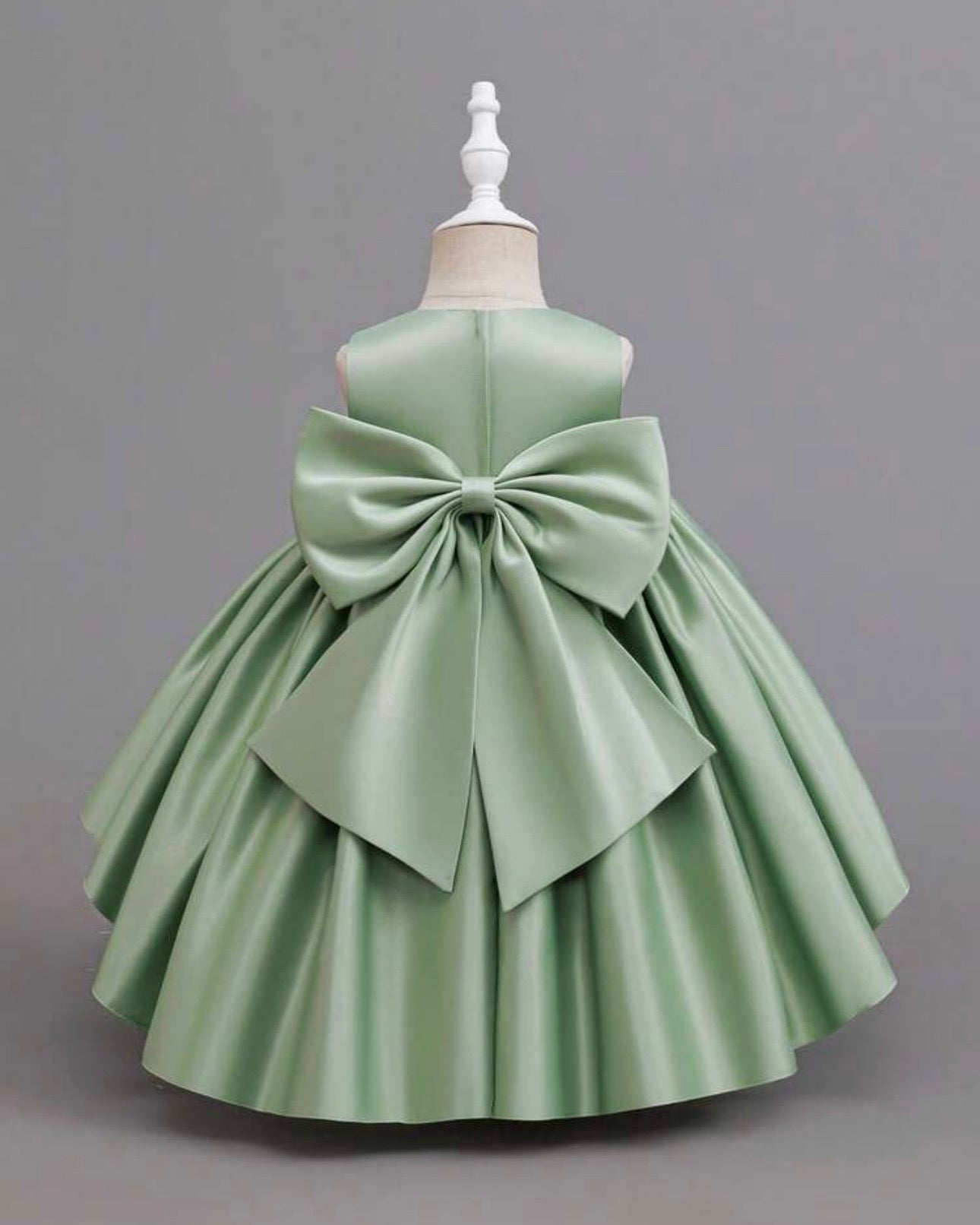Green Rose Bow Princess Dress