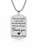 Men’s Meaningful Message Pendant Necklace – Thank You