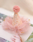 3D Pink Birthday Cap Hair Clip