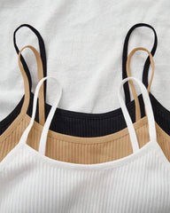 3pcs Tween Girls’ Comfortable Padded Bras – Black, White & Skin Set