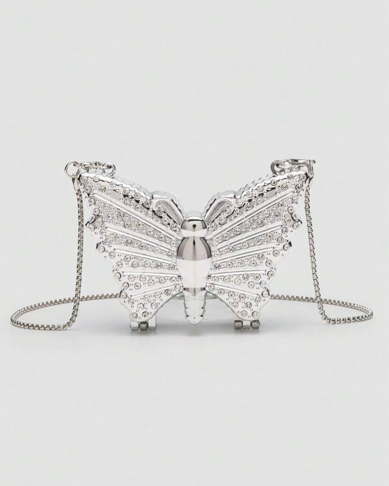 🦋 Mini Metallic Rhinestone Butterfly Clutch Bag