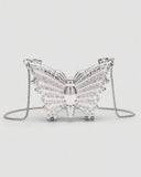 🦋 Mini Metallic Rhinestone Butterfly Clutch Bag