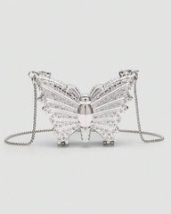 🦋 Mini Metallic Rhinestone Butterfly Clutch Bag