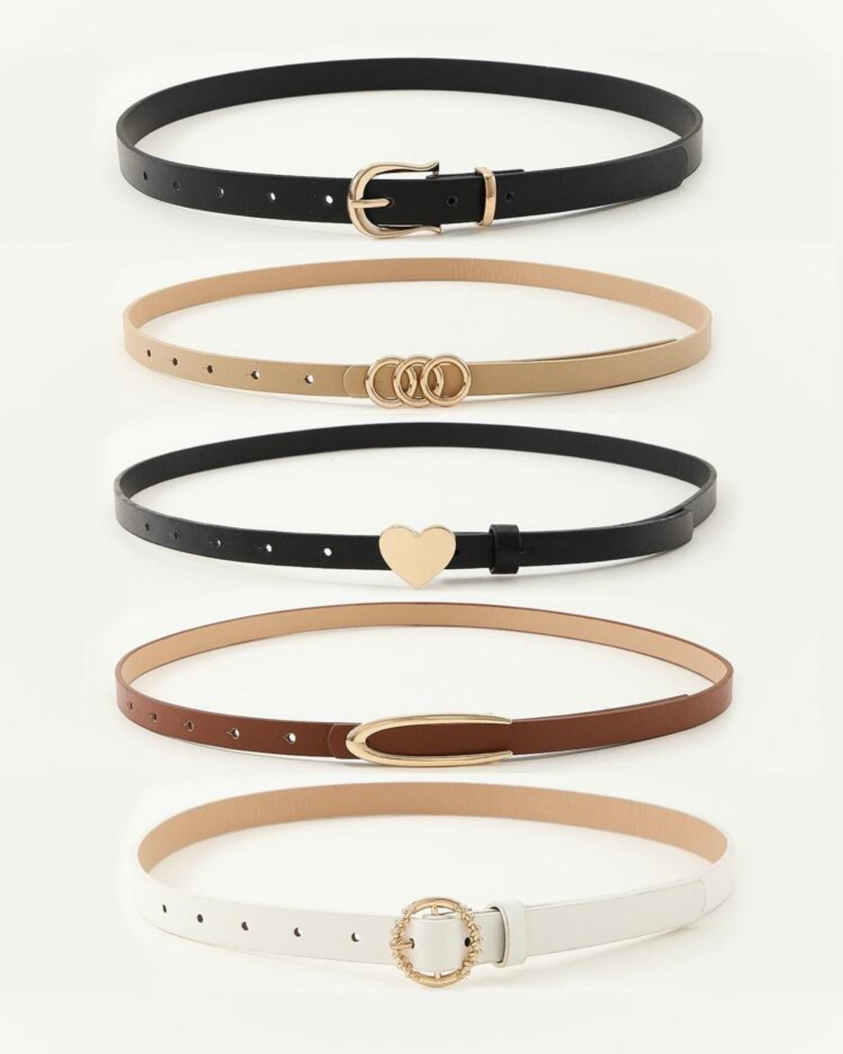 5pcs Belts Set with Beautiful Multiple types of Buckles