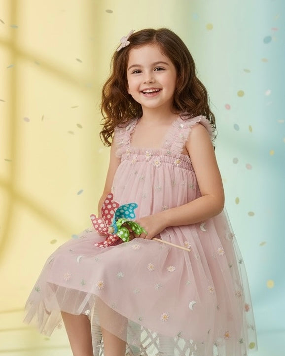 Baby Girl Light Pink Stylish Party Frock