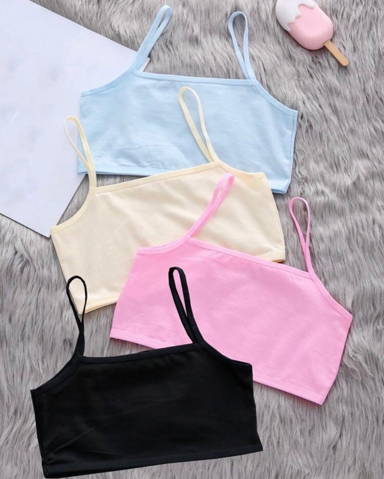 4-Piece Tween Girls’ Pastel Colors Wirefree Bra Set