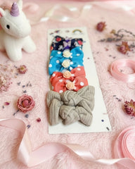 Colorful Bow Hair Clips Set (8pcs)