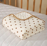 1pc Baby Blanket With Hearts Flannel Material