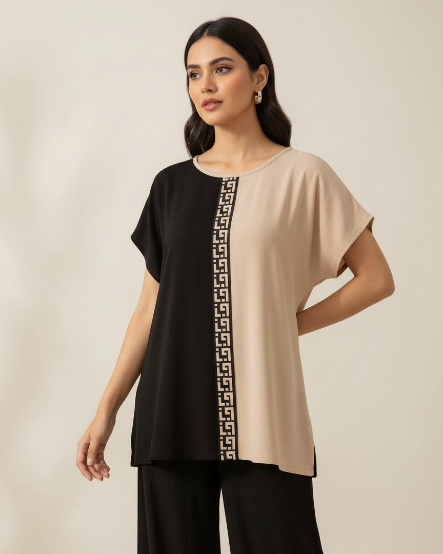 Women Geometric Print Fitted 2pcs Casual Set